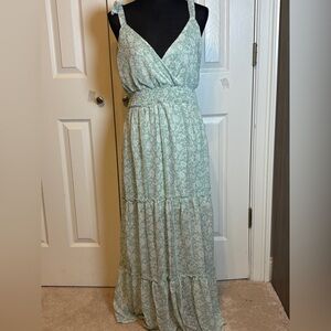 Crystal Doll Floral Metallic Dress